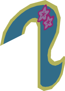 ~Animal Cat Tail with Dark Azure Stripe, Dark Pink and Lavender Flowers Pattern Side