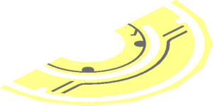 ~Tile  2 x  2 Round with Hole with Disc with Ring Pattern - Half