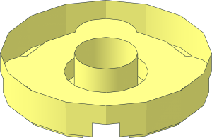~Tile  2 x  2 Round with Hole without Top Face