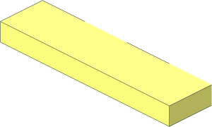 ~Plate  1 x  4 with Plate  1 x  4 at 45 Degrees - Half