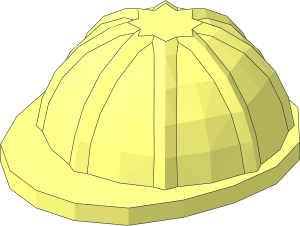 ~Minifig Construction Helmet with Hair Short - Helmet