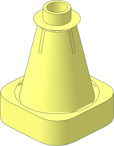 ~Duplo Cone  2 x  2 x  2 Square Base with Bottom Tube without Outer Surface
