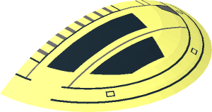 ~Dish  6 x  6 Inverted - No Studs with Handle with TIE Advanced Hatch Pattern - Half