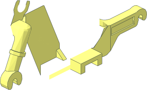 ~Bike 2 Wheel Motorcycle Frame  2 x  7 x  3 with Clip for Handle Half