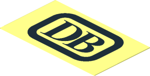 ~Sticker with Black German Railways Logo and White "7745" Upper