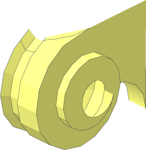 ~Brick  1 x  1 with Scroll with Open Stud - Half Scroll