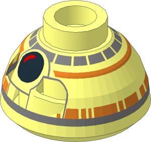 ~Brick Round  1.4 x  1.4 x  0.667 Dome Top with SW BB-8 Droid Head Common Pattern