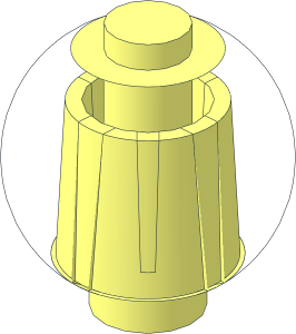 ~Brick Round Sphere  2 x  2 x  1.667 with Stud without Outer Faces
