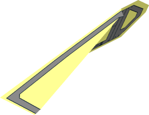 ~Windscreen  8 x  4 x  2 with Handle and  2 Studs with Silver Cockpit Windows and Rivets Pattern - Half