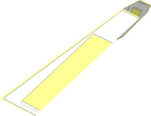 ~Windscreen  8 x  4 x  2 with Handle and  2 Studs with White Cockpit Windows Pattern - Half