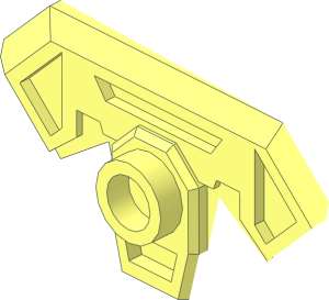 ~Minifig Axe Head Faceted with Bar  0.5L - Half