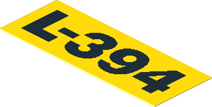 Sticker 0.7 x 1.9 with Black "L-394" on Yellow Background Sticker 0.7 x 1.9 with Black "L-394" on Yellow Background
