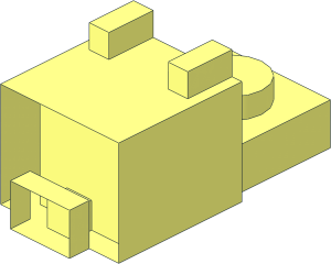 ~Plate  1 x  1 with Head Cuboid with Nose and Ears without Front