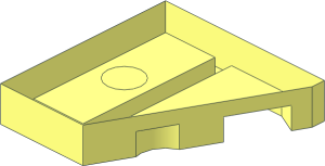 ~Wing  2 x  2 Left without Studs and Top Surface