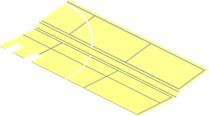 ~Hinge  6 x  3 Radar/Blade/Spoiler/Panel - 1/4 Radar Background