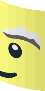 ~Cylinder Half  2 x  4 x  2 Smile and Grey/White Bushy Eyebrows Face Pattern