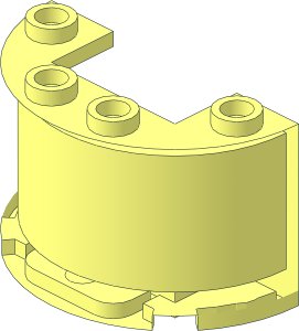 ~Cylinder Half  2 x  4 x  2 with  1 x  2 Cutout