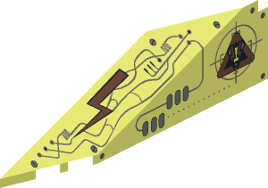 ~Windscreen 10 x  4 x  2.333 Canopy with Insectoids Silver & Copper Circuitry Pattern - Half