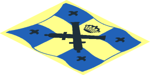 ~Crossed Cannons over Blue Crossed Flag