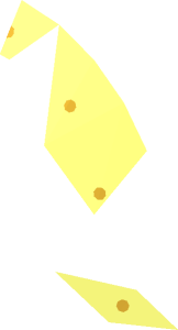 ~Minifig Hat Bicorne with Metallic Gold Skull and Crossbones and Dots - Half