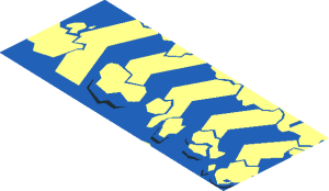 ~Baseplate 32 x 32 Raised with Ramp and Pit with Ice Pattern - Ramp