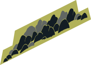 ~Baseplate 32 x 32 Raised with Ramp and Pit with Grey and Black Rocks Pattern - Left