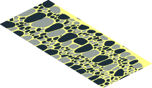 ~Baseplate 32 x 32 Raised with Ramp and Pit with Grey and Black Rocks Pattern - Ramp