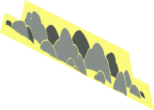 ~Baseplate 32 x 32 Raised with Ramp and Pit with Grey and DarkGrey Rocks Pattern - Back