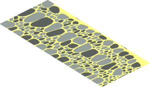 ~Baseplate 32 x 32 Raised with Ramp and Pit with Grey and DarkGrey Rocks Pattern - Ramp