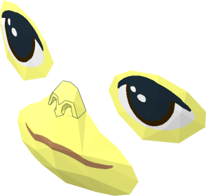 ~Minifig Head Gremlin, Mogwai Dark Brown Eyes and Mouth Pattern