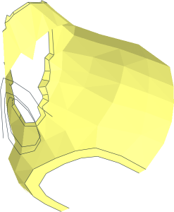 ~Minifig Head Gremlin without Patternable Areas - Main Colour Half