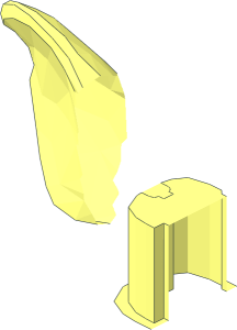 ~Minifig Head Gremlin Ears and Anti Stud , Secondary Colour Half