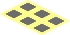 ~Tile  2 x  3 with 6 Dark Bluish Grey Squares Pattern