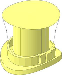 ~Minifig Hat Cylinder Tapered with Hatband without Patternable Surfaces