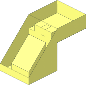 ~Slope Brick 45  2 x  1 with Cutout and without Stud without Top Surface