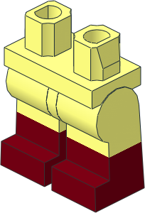 ~Minifig Hips and Legs with Dark Red Lower Leg Pattern (Obsolete) ~Minifig Hips and Legs with Dark Red Lower Leg Pattern (Obsolete)