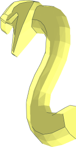 ~Animal Snake Head with Open Mouth, Fangs and Curved Neck with Bar Half