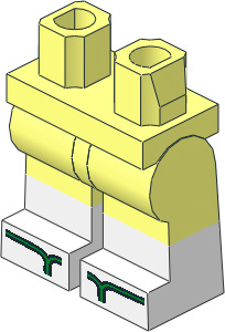 ~Minifig Hips and Legs with White Lower Leg and Green Sandals Pattern (Obsolete) ~Minifig Hips and Legs with White Lower Leg and Green Sandals Pattern (Obsolete)
