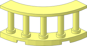 ~Fence Spindled  4 x  4 x  2 Quarter Round without Studs