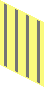 ~Brick  1 x  1 with Four Metallic Silver Stripes