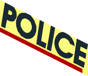 ~Black "POLICE" and Red Line Pattern