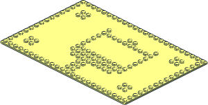 Baseplate 16 x 24 with Set 080 Red House Studs Baseplate 16 x 24 with Set 080 Red House Studs