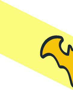 ~Brick  1 x  4 with Yellow Batgirl Logo with Black Border Pattern - Half