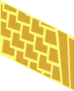 ~Brick  1 x  4 with Metallic Gold Scales Pattern - Half
