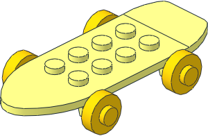 Fabuland Skateboard with Yellow Wheels