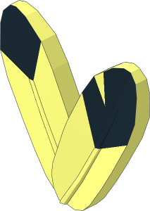 ~Minifig Feathers with Black Tip on Both Sides Pattern