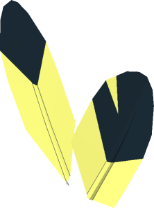 ~Minifig Feathers with Black Tip Pattern