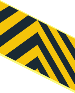 ~Slope Brick 45 10 x  2 x  2 Double Black/Yellow Stripes Pattern