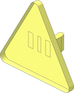 ~Roadsign Clip-on  2.2 x  2.667 Triangular without Front Face (Obsolete)