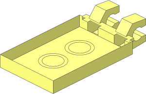 ~Tile  2 x  3 with Clips Horizontal (Angled Clips) without Top